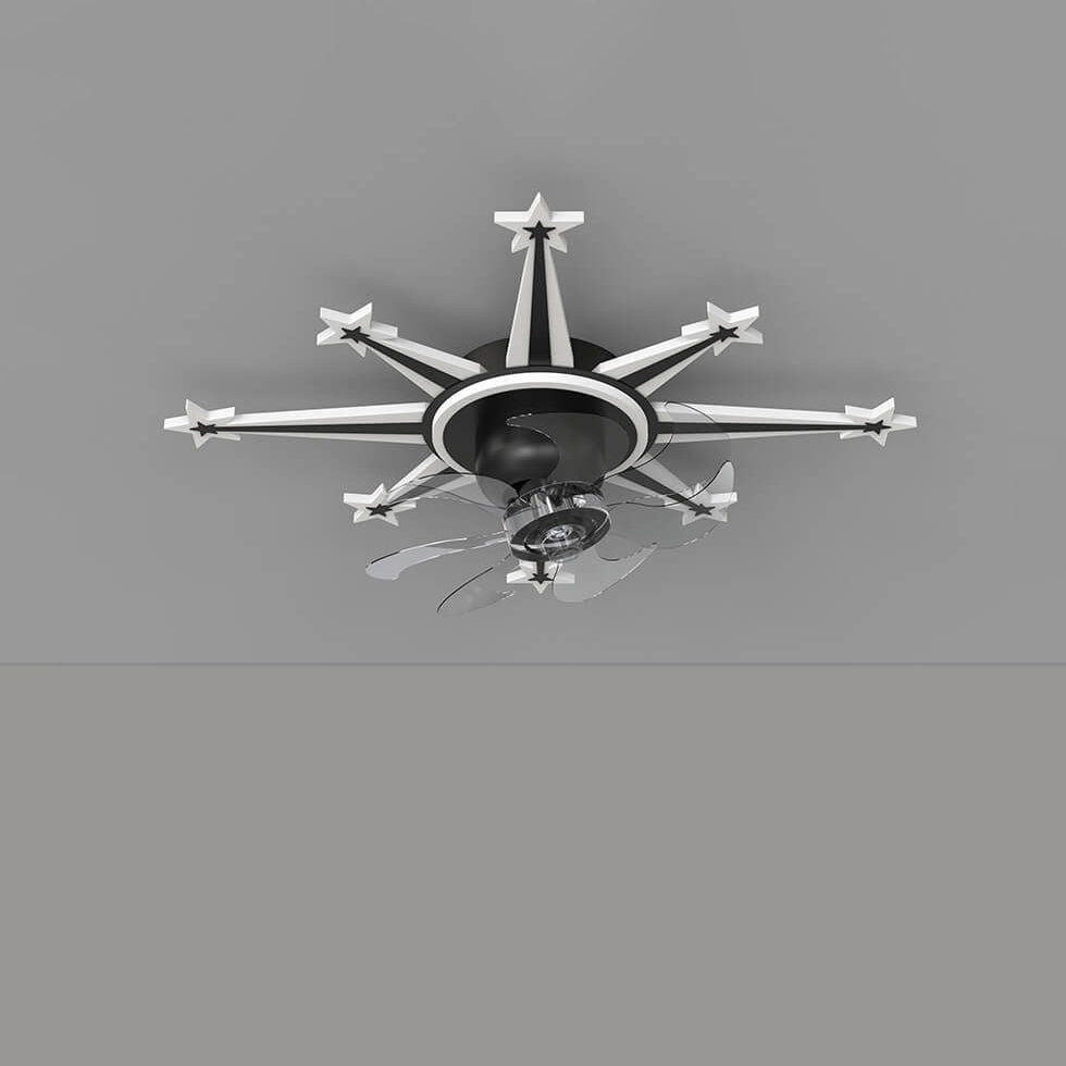 Lumendat Childlike Creative Meteor Design LED Flush Mount Ceiling Fan Light Lumendat