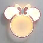 Lumendat Modern Creative Minimalist Wrought Iron Cartoon Mouse LED Flush Mount Ceiling Light Lumendat