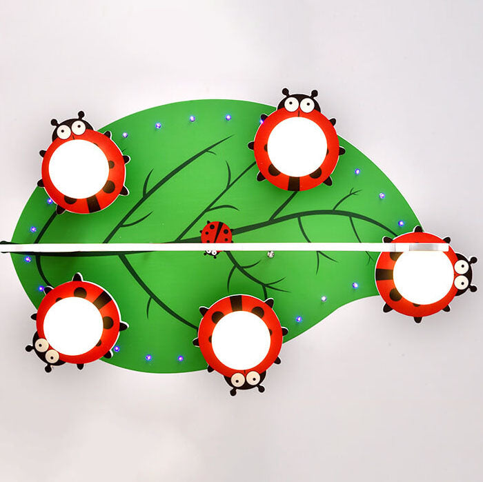 Contemporary Creative Kids Monkey Leaf Acrylic 5-light Flush Mount Ceiling Light for Bedroom