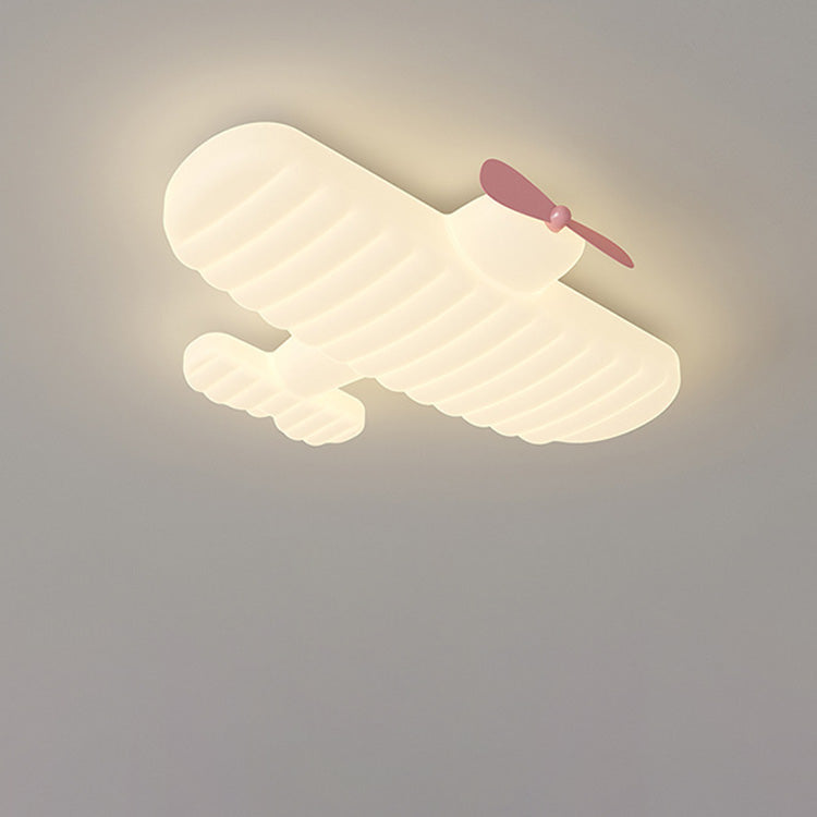 Lumendat Contemporary Creative Kids Airplane Iron PE LED Flush Mount Ceiling Light For Bedroom Lumendat