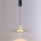 Modern Minimalist Cylinder Flying Saucer Metal LED Pendant Light for Living Room