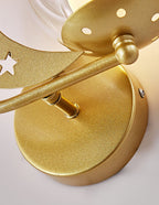 Nordic Creative Glass Globe Lampshade Moon Star Decoration Design 2-Light Wall Sconce Lamp