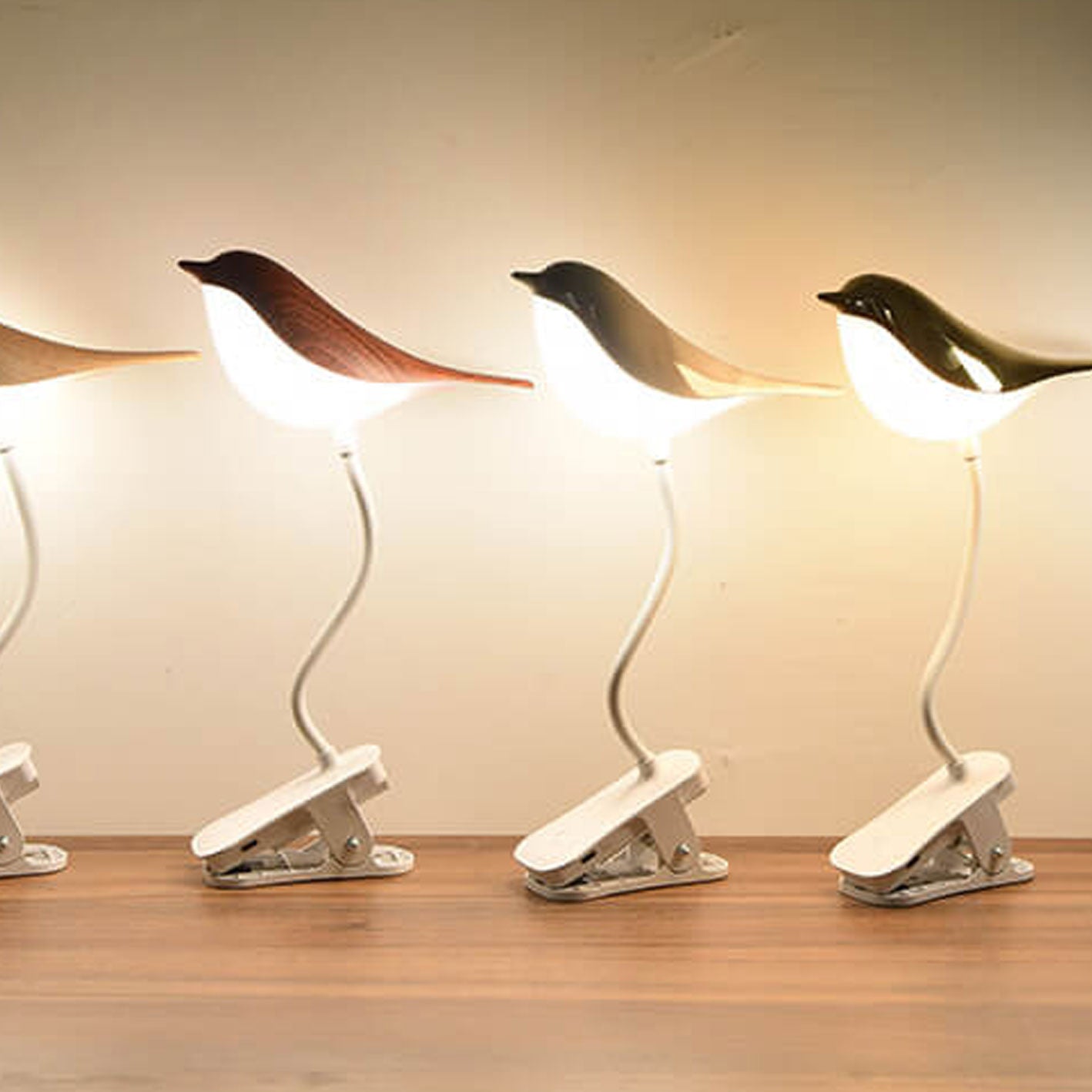 Nordic Creative Bird Clip USB Charging LED Night Light Table Lamp Lumendat
