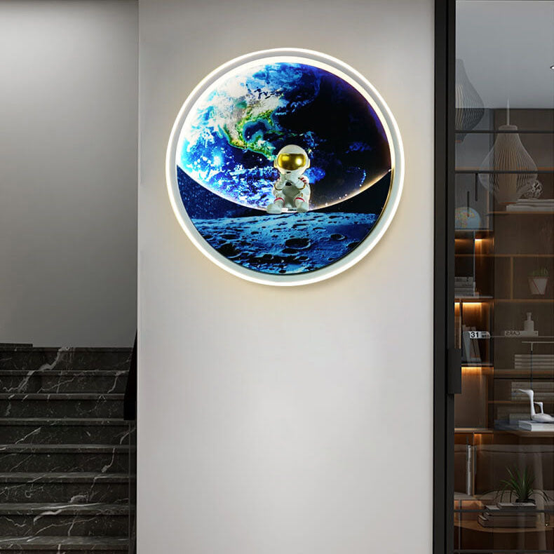 Lumendat Modern Creative Children's Wrought Iron Imitation Moon LED Wall Sconce Lamp Lumendat