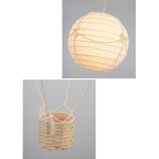 Lumendat Contemporary Creative Kids Hot Air Balloon Weaving Iron Fabric 1-Light Chandelier For Bedroom Lumendat