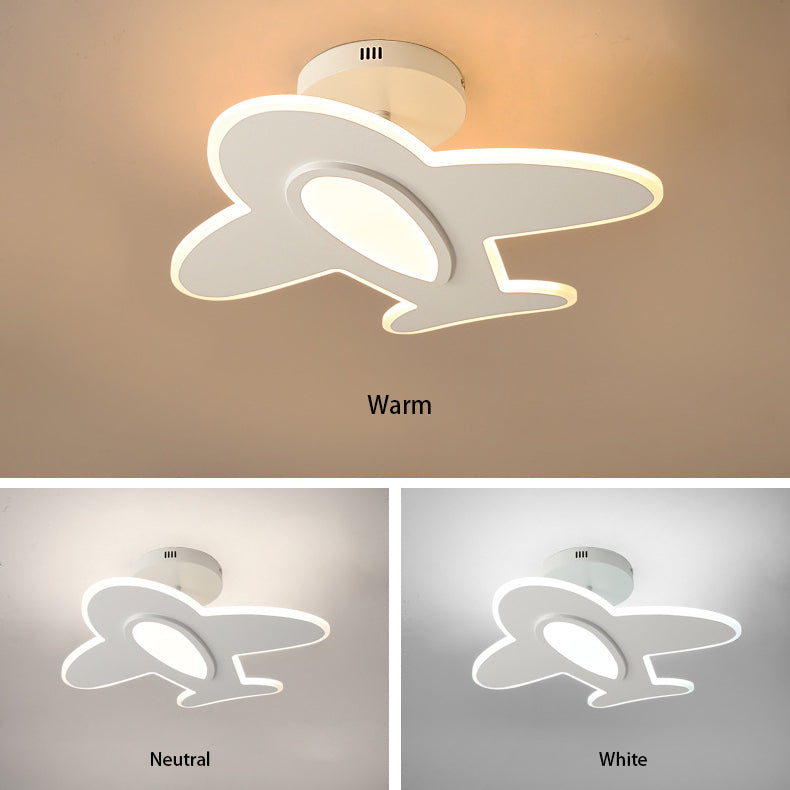 Lumendat Modern Minimalist Cartoon Airplane LED Semi-Flush Mount Light Lumendat