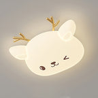 Lumendat Modern Simplicity Kids Iron PE Deer Elliptical LED Flush Mount Ceiling Light For Bedroom Lumendat