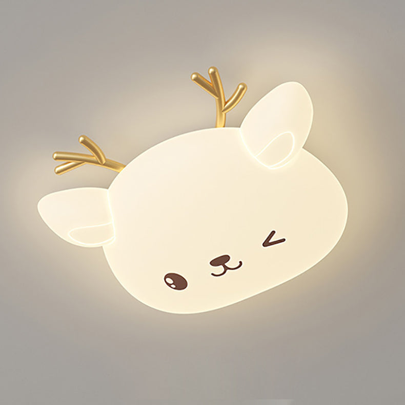 Lumendat Modern Simplicity Kids Iron PE Deer Elliptical LED Flush Mount Ceiling Light For Bedroom Lumendat