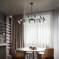 Contemporary Scandinavian Round Radioactive Iron Aluminum 12/24 Light Chandelier for Living Room Lumendat