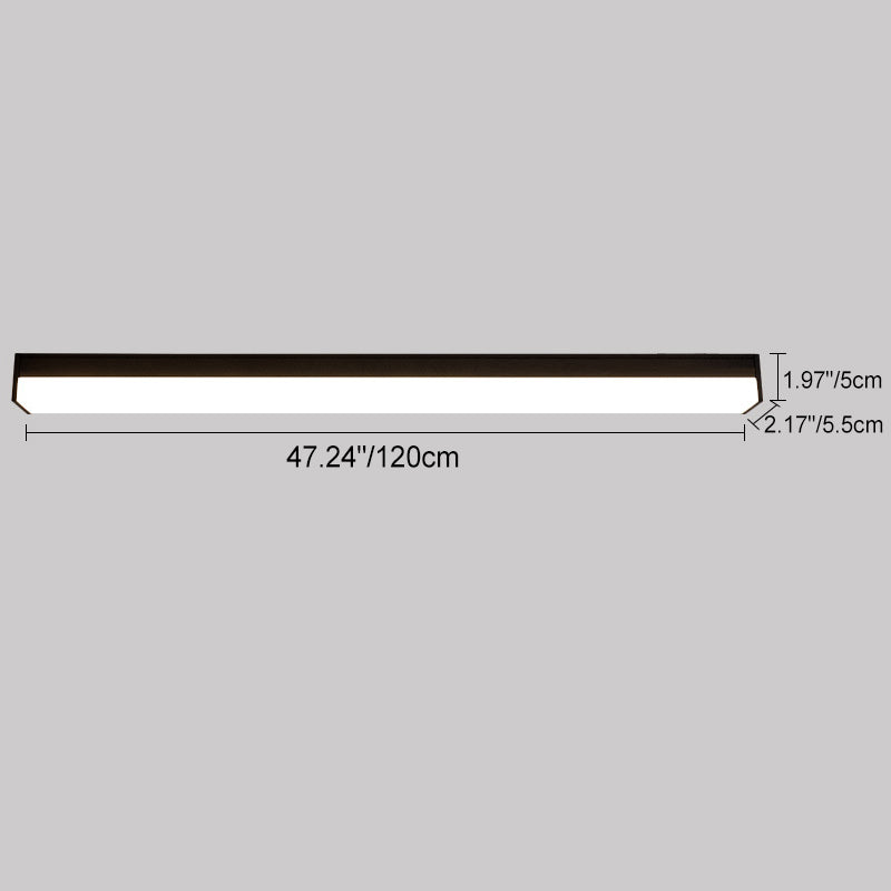 Modern Minimalist Long Rectangle Aluminum PC LED Flush Mount Ceiling Light For Outdoor Patio Lumendat