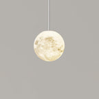Modern Minimalist Astronaut Moon Iron Resin LED Pendant Light for Bedroom BulbSquare