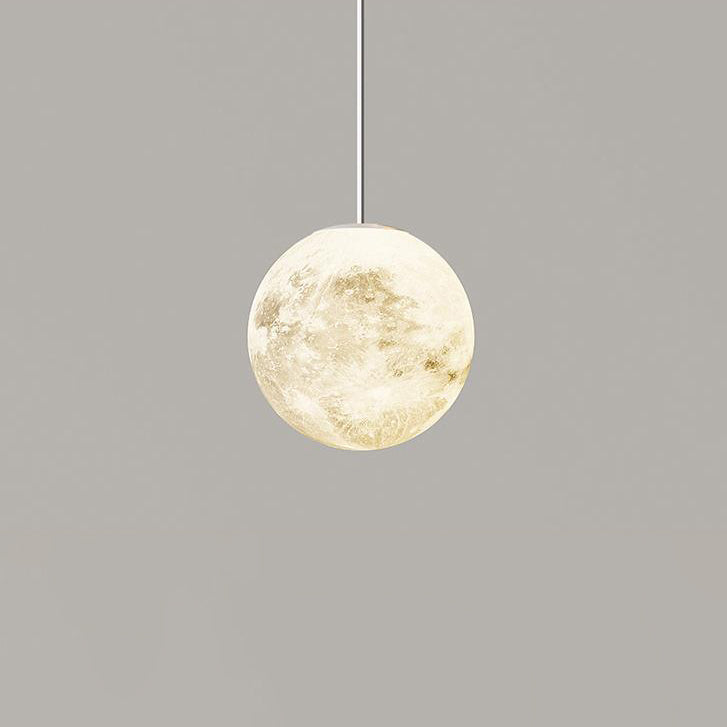 Modern Minimalist Astronaut Moon Iron Resin LED Pendant Light for Bedroom BulbSquare
