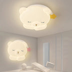 Lumendat Modern Art Deco Kids Iron PE Bear LED Flush Mount Ceiling Light For Bedroom Lumendat