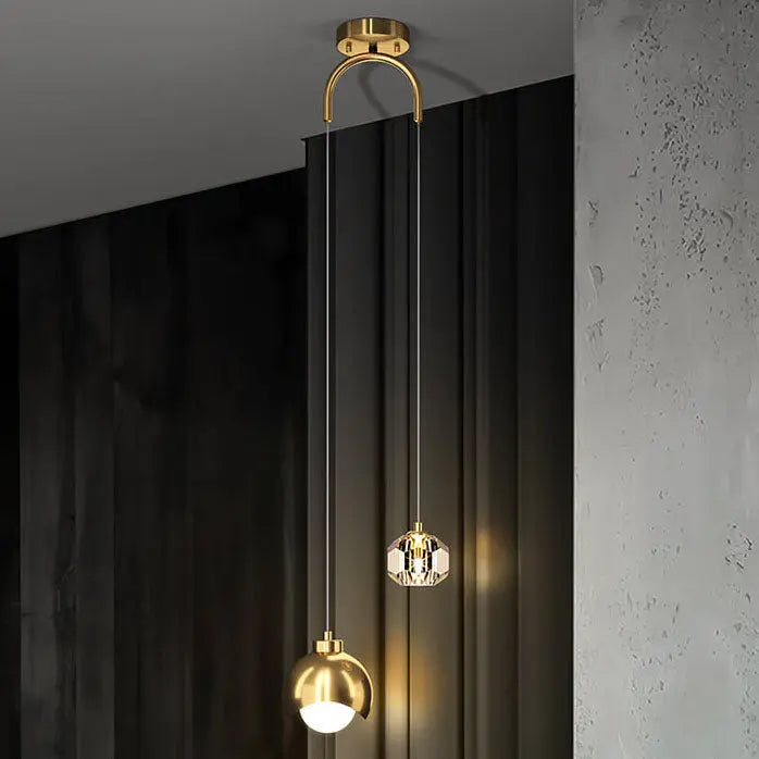 European Style Light Luxury Iron Brass LED Island Light Chandelier Lumendat
