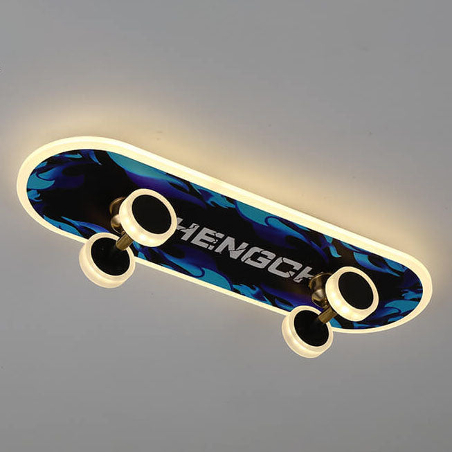 Lumendat Creative Cartoon Skateboard Acrylic LED Kids Flush Mount Ceiling Light Lumendat