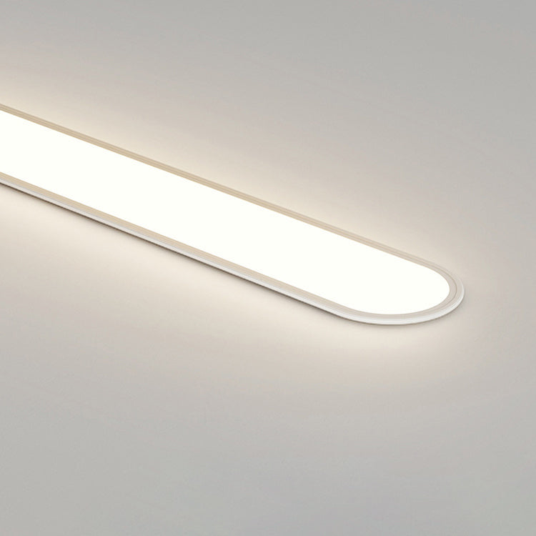 Modern Minimalist Iron Aluminum Acrylic Strip Elliptical LED Flush Mount Ceiling Light for Hallway