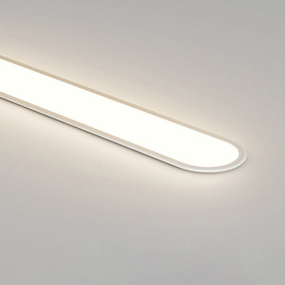 Modern Minimalist Iron Aluminum Acrylic Strip Elliptical LED Flush Mount Ceiling Light for Hallway