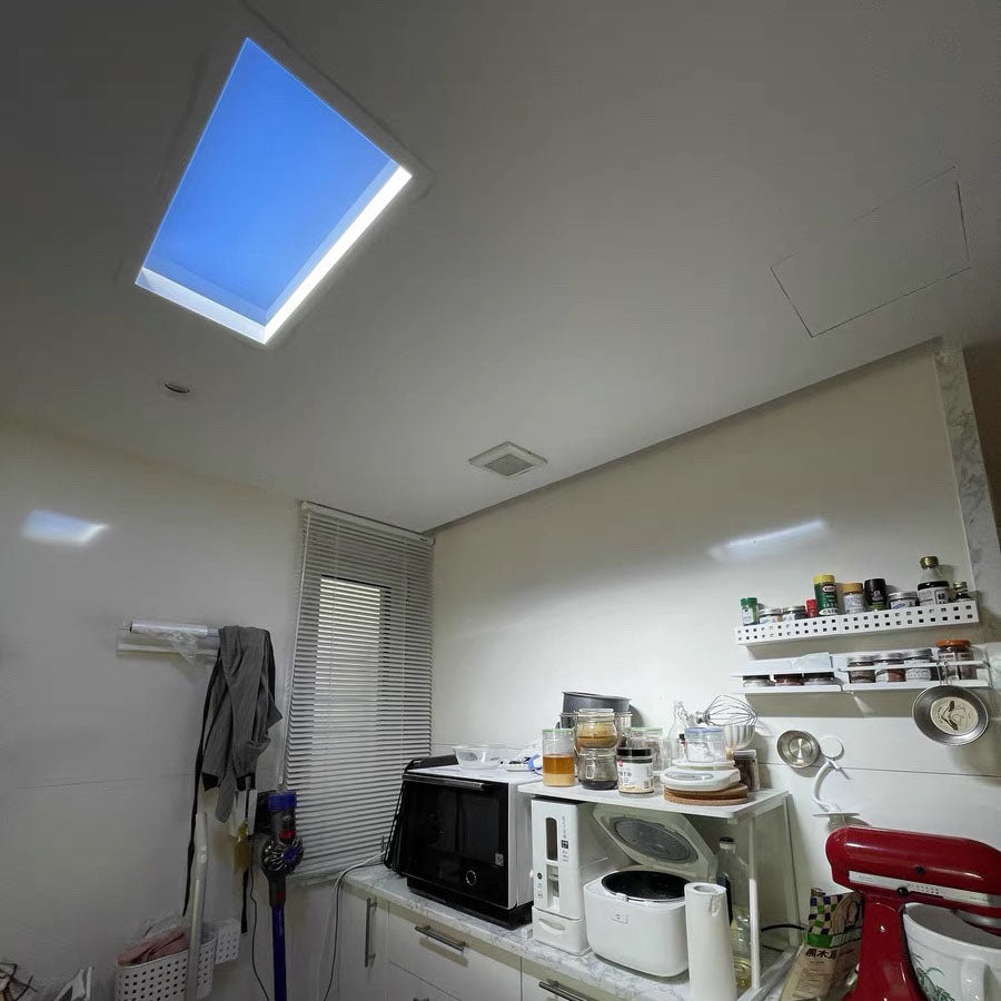 Modern Minimalist Smart Blue Sky Metal LED Flush Mount Ceiling Light for Living Room