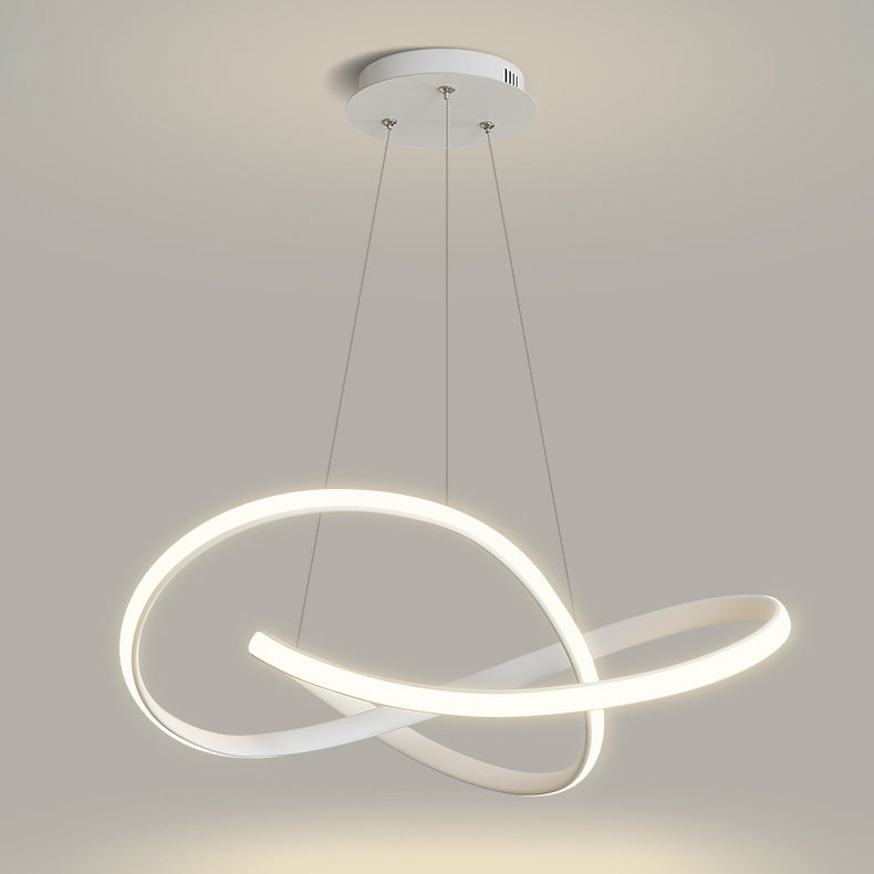 Modern Minimalist Aluminum Twist Ring LED Island Light Pendant Light for Dining Room