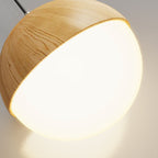 Japanese Wood Grain Round Oval Iron 1-light Pendant Light BulbSquare