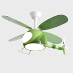 Lumendat Contemporary Creative Iron Cartoon Planes LED Downrods Ceiling Fan Light for Bedroom Lumendat