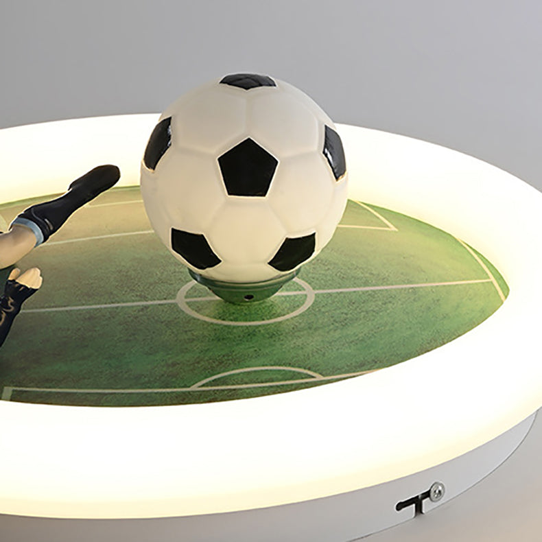 Lumendat Contemporary Creative Kids Football Iron Acrylic LED Flush Mount Ceiling Light For Bedroom Lumendat