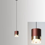 Nordic Light Luxury Cylindrical Aluminum Acrylic LED Pendant Light BulbSquare