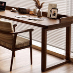 Traditional Rustic Rectangular Wood Desks Two Legs For Home Office DFM-F