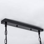 Traditional Farmhouse Rectangular Geometric Iron Cage 4/6 Light Island Light Chandelier for Dining Room BulbSquare