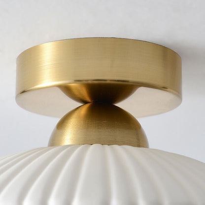 Modern Light Luxury Ceramic Disc 1-light Semi-flush Mount Lighting