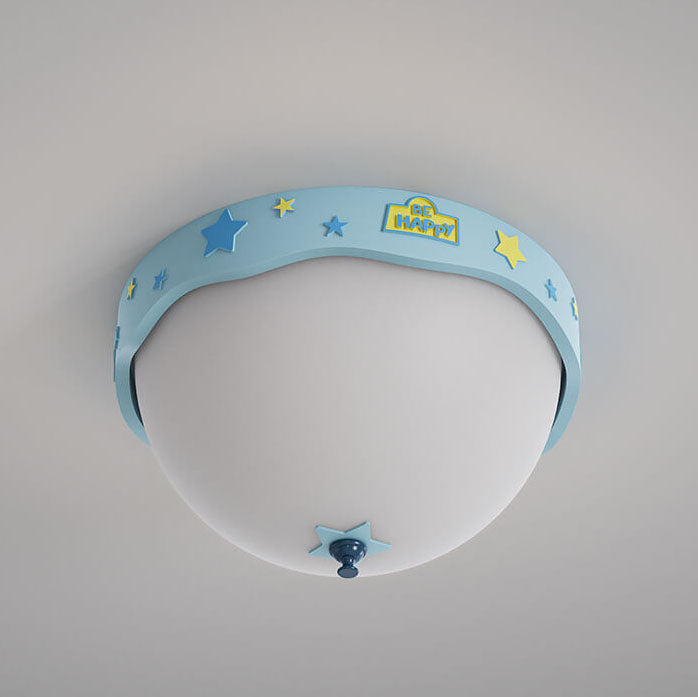 Lumendat Contemporary Creative Acrylic Cartoon Semicircle LED Flush Mount Ceiling Light For Bedroom Lumendat