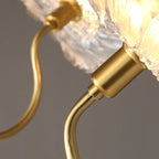 Modern Art Deco Gold Finish Frame Lotus Leaf Glass Shade 3/6-light Chandelier for Living Room Lumendat