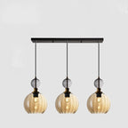 Danish Creative Stripes Glass Round 1/3 Light Chandelier Lumendat