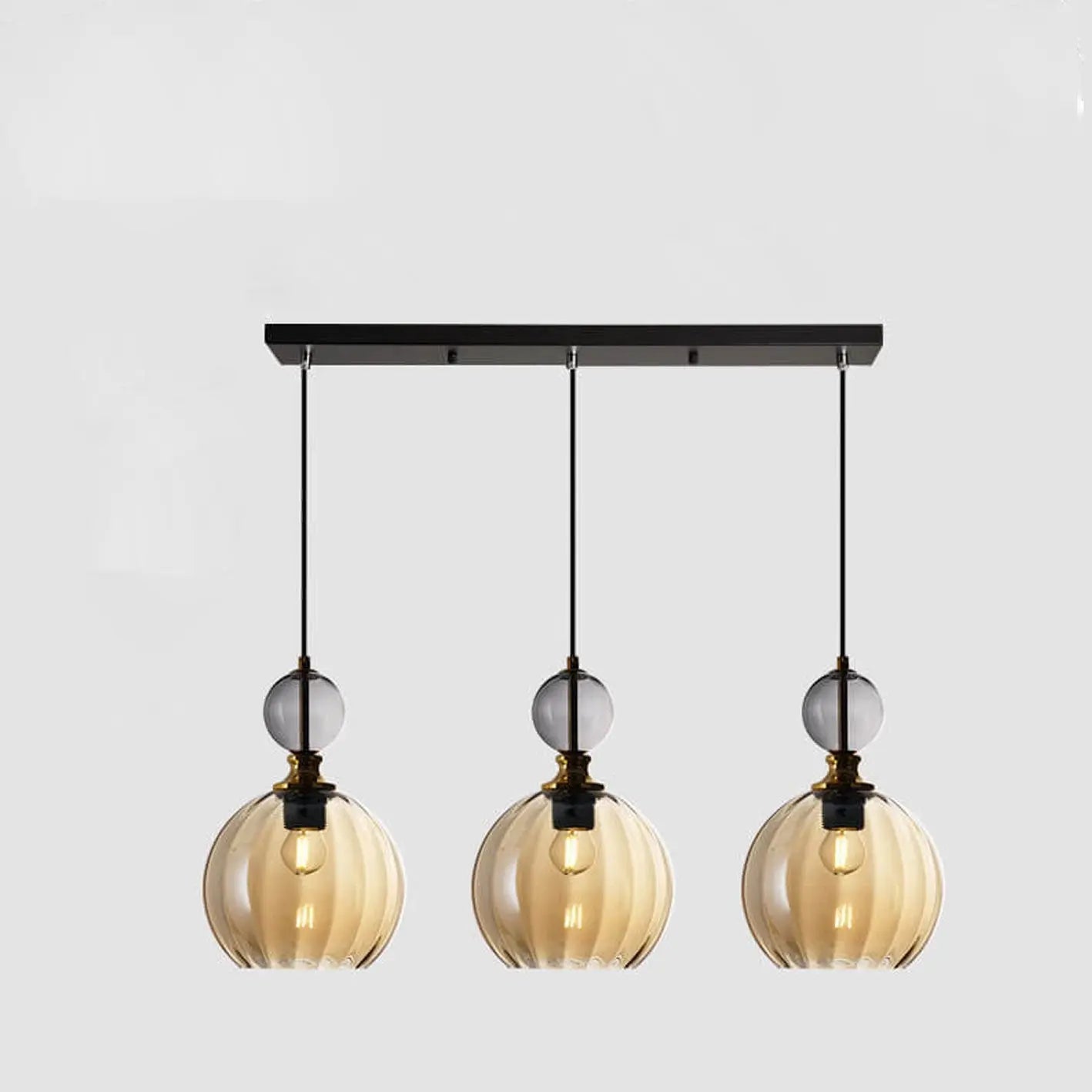 Danish Creative Stripes Glass Round 1/3 Light Chandelier Lumendat