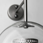 Contemporary Industrial Iron Finish Frame Spherical Glass Shade 1-Light Wall Sconce Lamp For Bedroom Lumendat