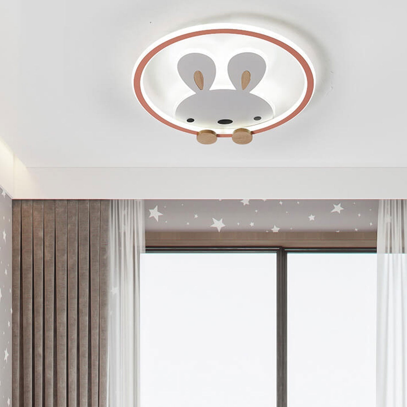 Lumendat Childlike Creative Cartoon Rabbit Design LED Flush Mount Light Lumendat