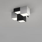 Modern Minimalist Cube Iron Acrylic LED Flush Mount Ceiling Light for Living Room