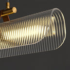 Modern Minimalist Leather Acrylic Linear LED Island Light Pendant Light for Living Room BulbSquare
