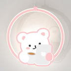 Lumendat Modern Simplicity Kids Aluminum Iron Acrylic Circle Bear Cow LED Pendant Light For Bedside Lumendat