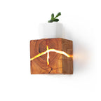 Creative Cracked Solid Wood Square 1-Light Wall Sconce Lamps