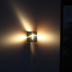 Creative Cracked Solid Wood Square 1-Light Wall Sconce Lamps