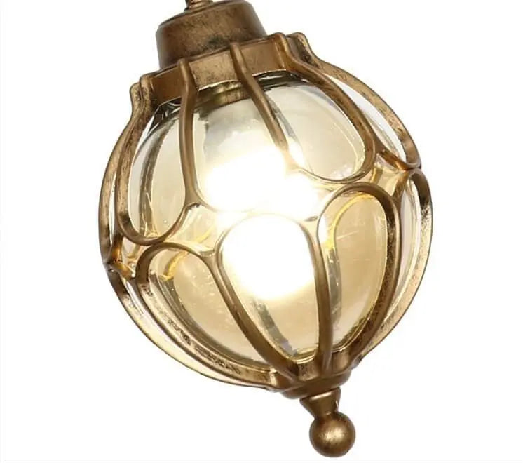 European Retro Spherical 1-light Outdoor Waterproof Pendant Light Lumendat