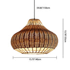 Modern Rattan 1-light Pear Shaped Pendant Light BulbSquare