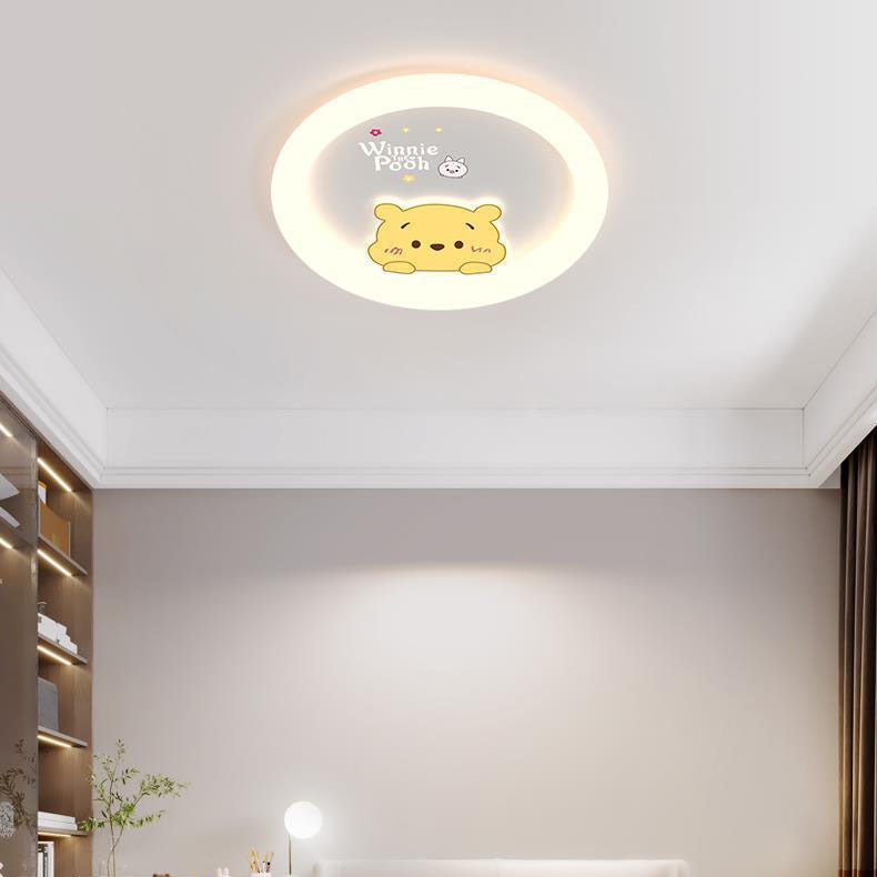Lumendat Contemporary Creative Cartoon Animal Duck Acrylic LED Flush Mount Ceiling Light For Bedroom Lumendat