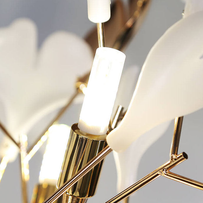 Nordic Romantic Ginkgo Leaf Decorative Acrylic Iron 5-Light Standing Floor Lamp Lumendat
