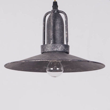 Contemporary Industrial Pot Lid Iron Antique 1-Light Pendant Light For Living Room