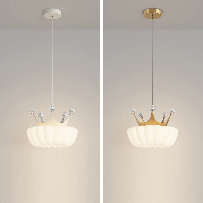 Lumendat Contemporary Creative Kids Cloud Crown Iron PE Crystal LED Pendant Light For Bedroom Lumendat