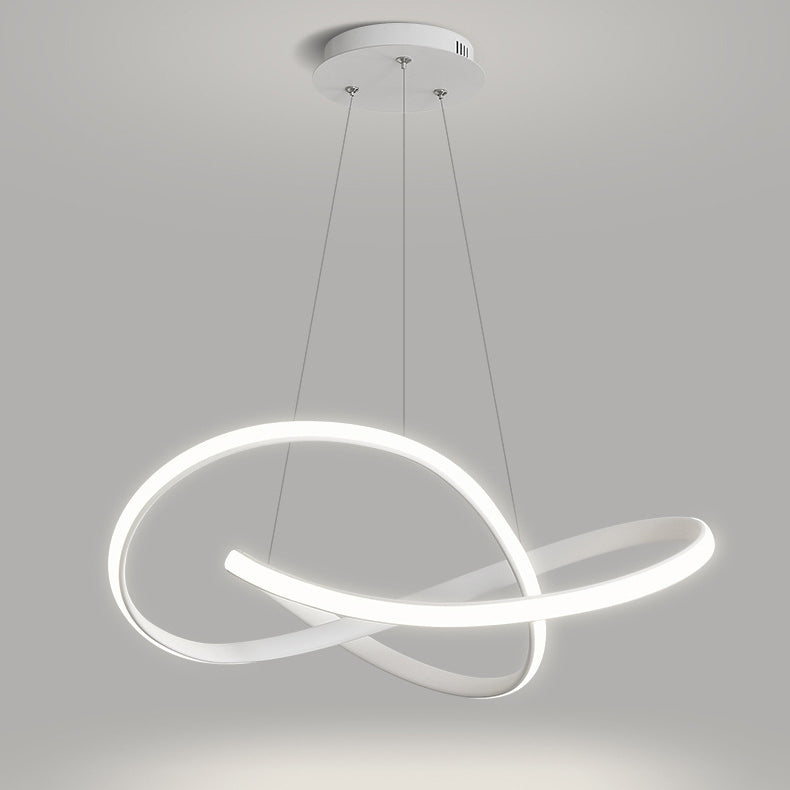 Modern Minimalist Aluminum Twist Ring LED Island Light Pendant Light for Dining Room