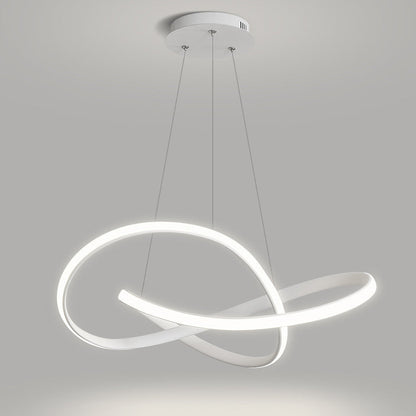 Modern Minimalist Aluminum Twist Ring LED Island Light Pendant Light for Dining Room