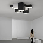Modern Minimalist Cube Iron Acrylic LED Flush Mount Ceiling Light for Living Room